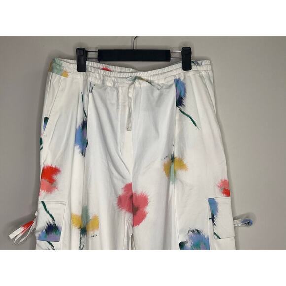 SLEEPER NWT Safari Flower Print Cargo Wide Leg Cotton Pants Women's Size L/XL - Picture 3 of 13